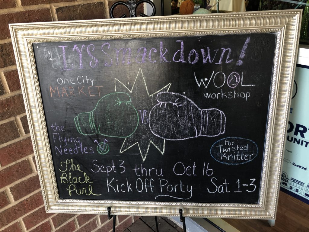 hand-drawn LYS smackdown sign featuring boxing gloves