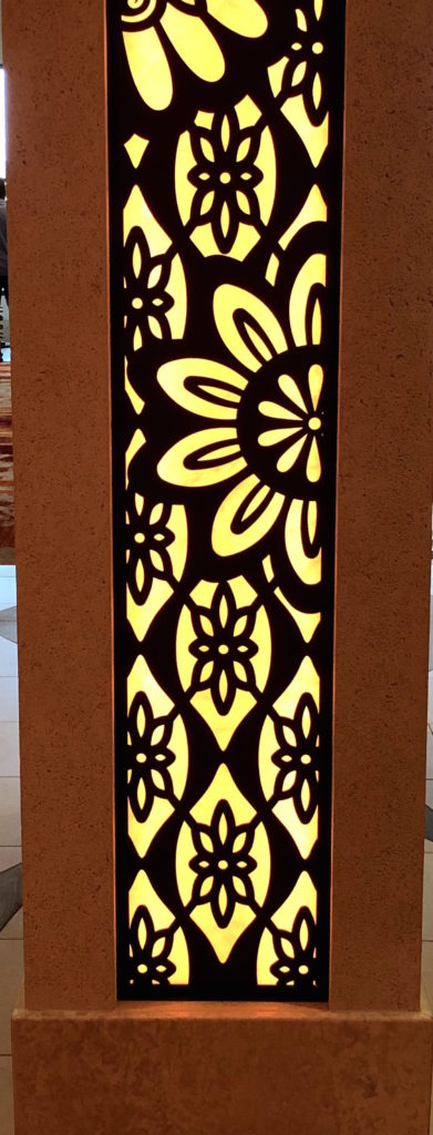 bold floral motifs in the lobby of Disney's Coronado Springs: Gran Destino Tower