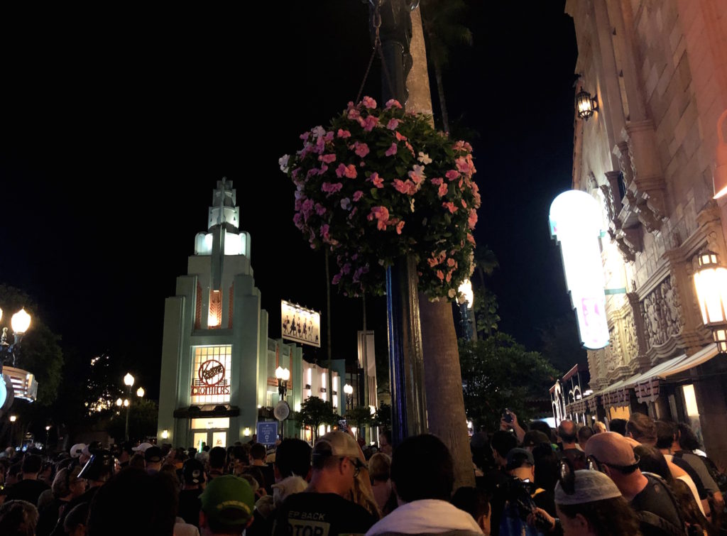 a crowd waits to enter Galaxy's Edge at Disney's Hollywood Studios