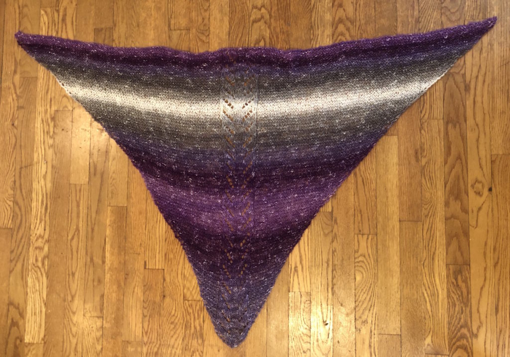 a triangular mulberry shawl