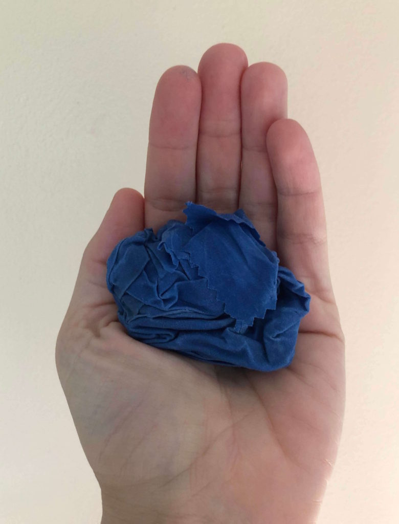 beeswax wrap crumpled into a ball