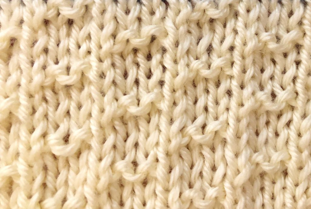 a close-up look at the Little Ladders knitting stitch