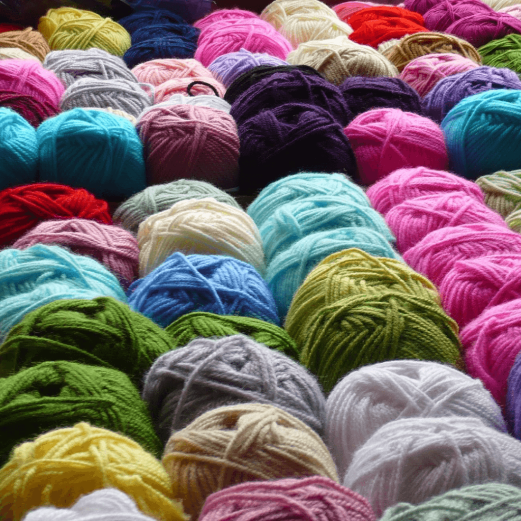 dozens of skeins of yarn