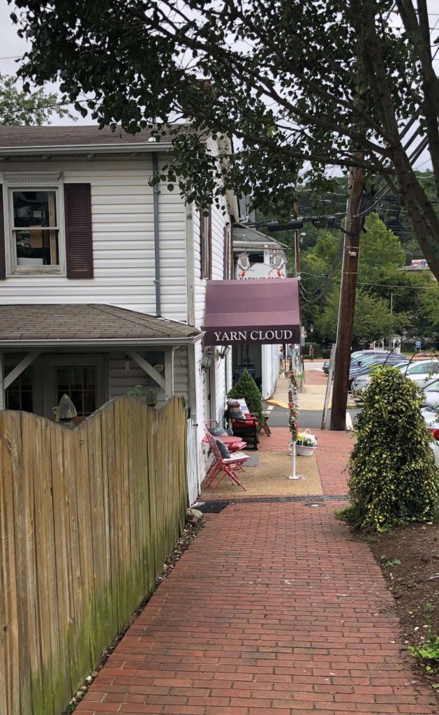 the exterior of Yarn Cloud, a local yarn shop in Occoquan, Virginia