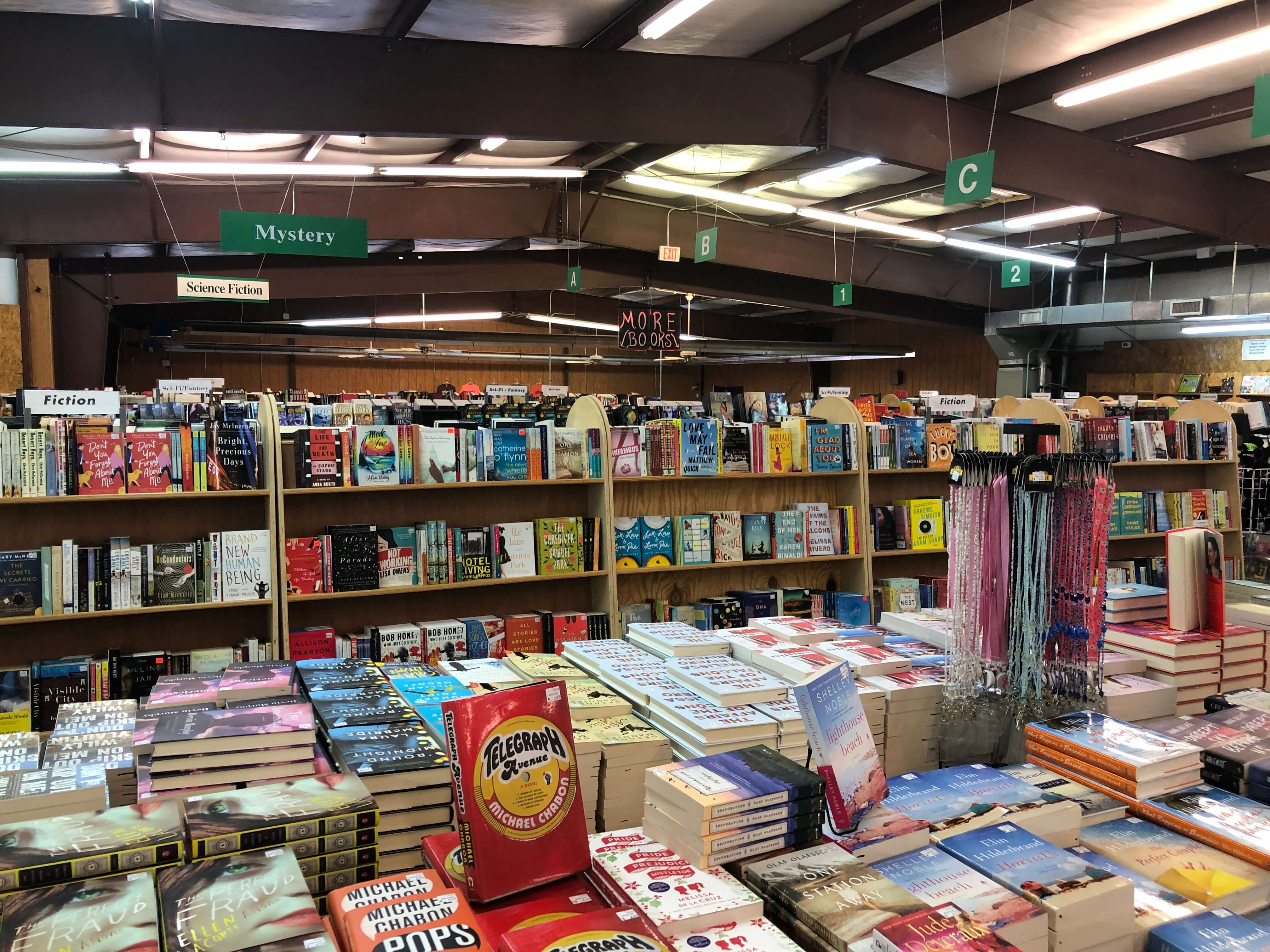 books line the shelves at the Green Valley Book Fair