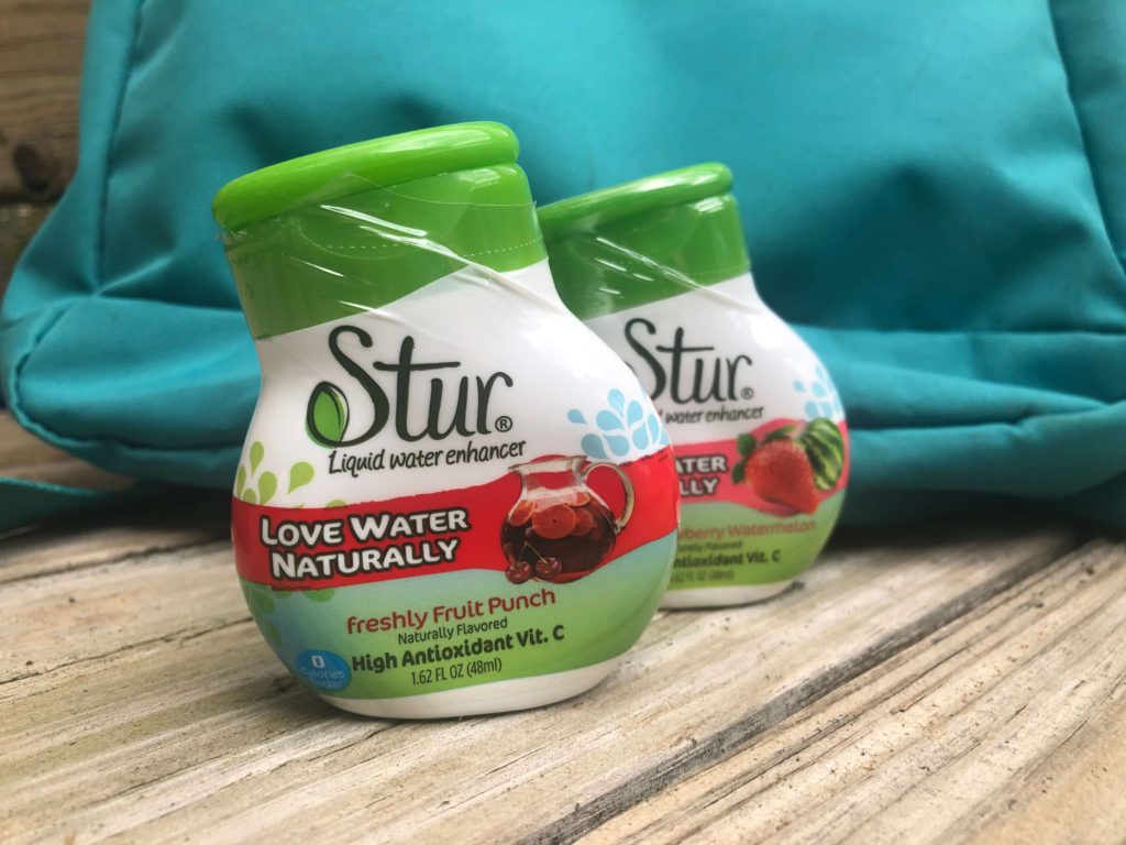 two bottles of Stur liquid water enhancer in fruit punch and strawberry watermelon