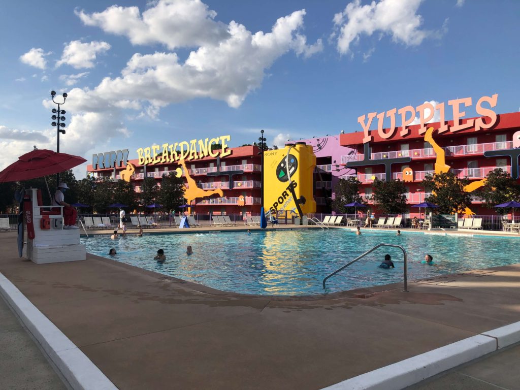 the Computer Pool at Disney's Pop Century as seen from the top of the monitor