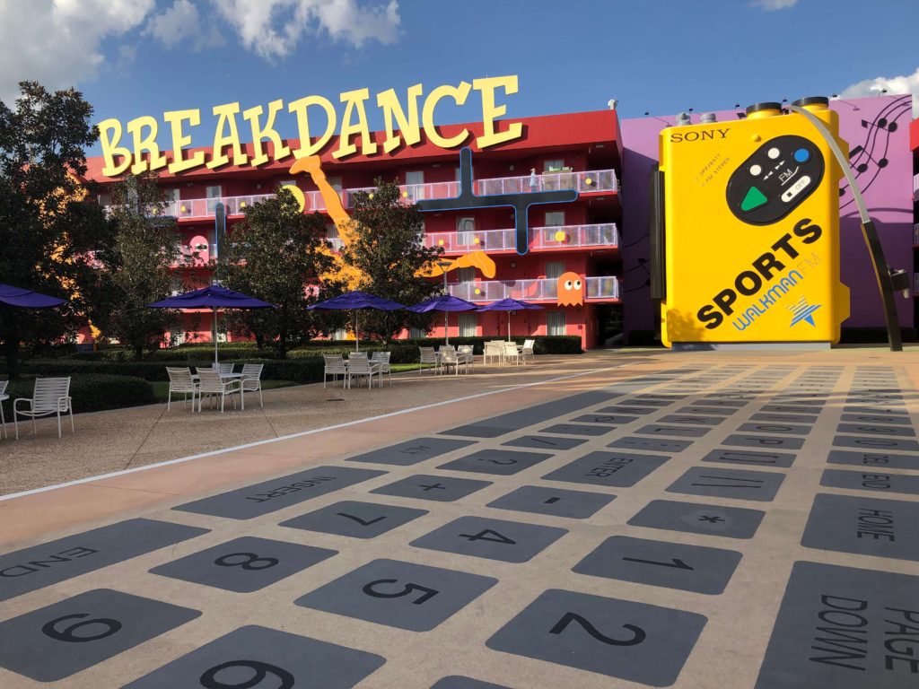 the keyboard at the Computer Pool at Disney's Pop Century Resort