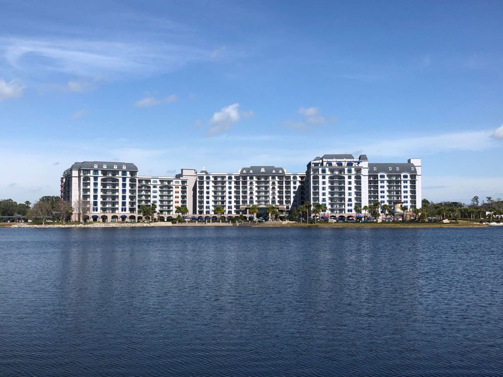 the bay side of the Riviera Resort as seen from Caribbean Beach Resort