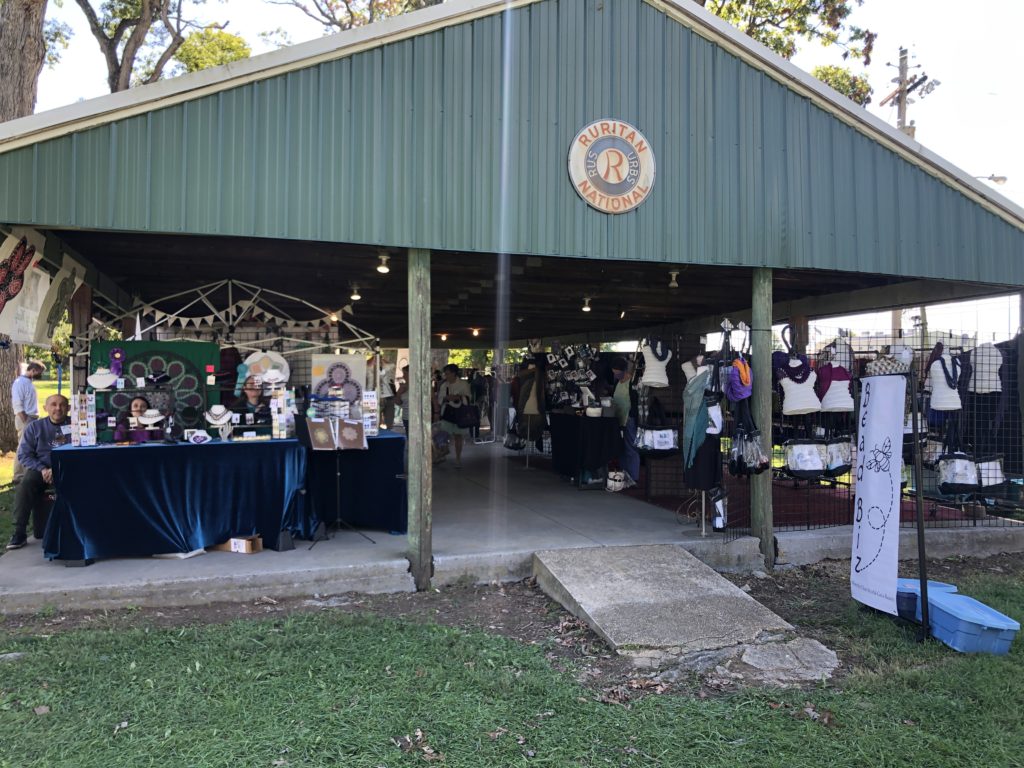 the Ruritan barn is full of yarn vendors at the Shenandoah Valley Fiber Festival