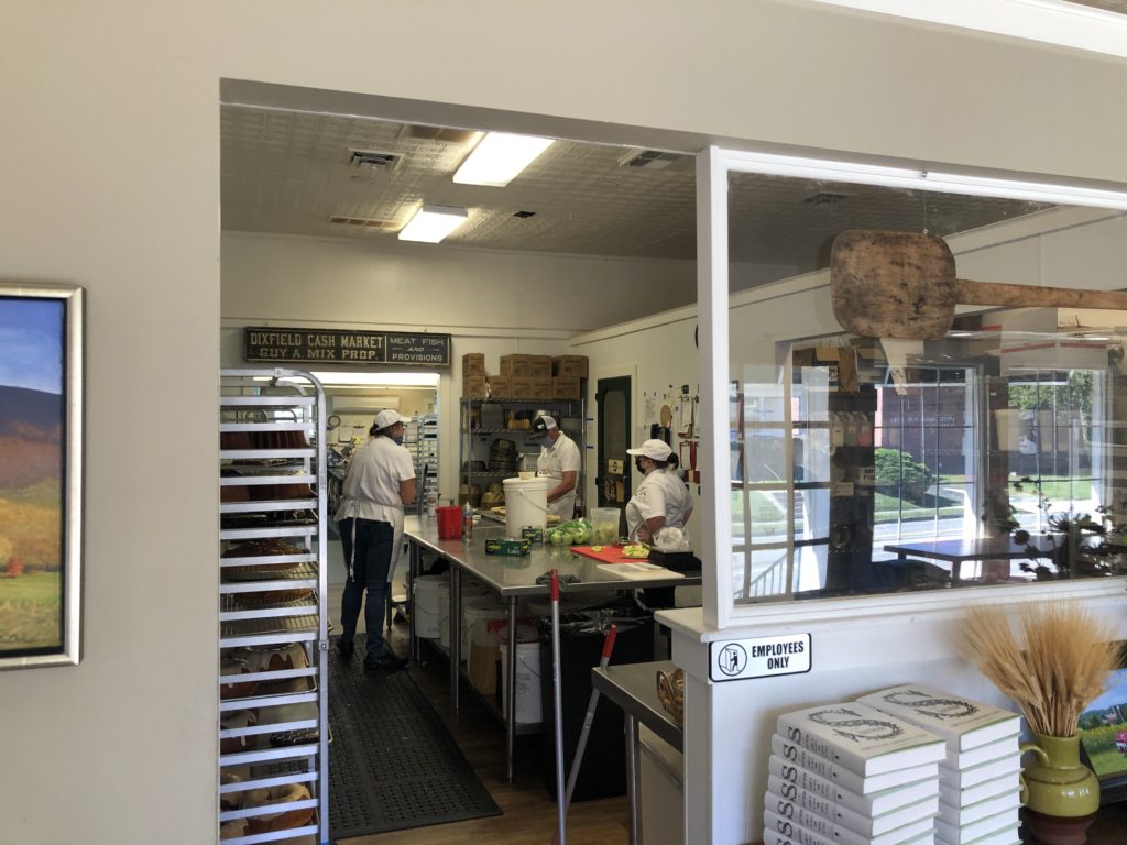 the open-door glass-walled kitchen at The Red Truck Rural Bakery