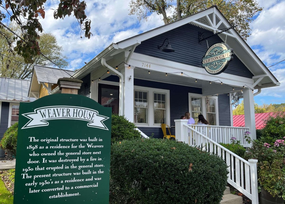 the exterior of Clifton Café, located int the historical Weaver House