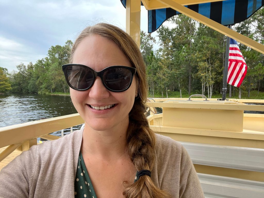 Holly of At Yarn's Length smiling on the Sassagoula River Cruise