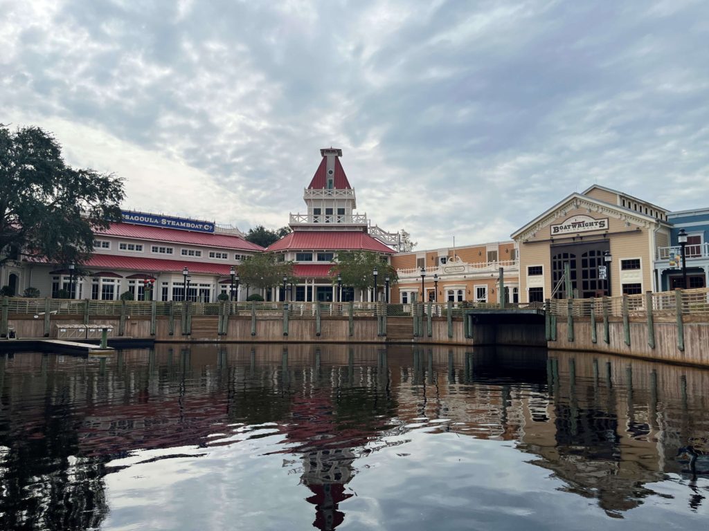 Disney's Port Orleans Riverside Resort as seen from the Sassagoula River Cruise
