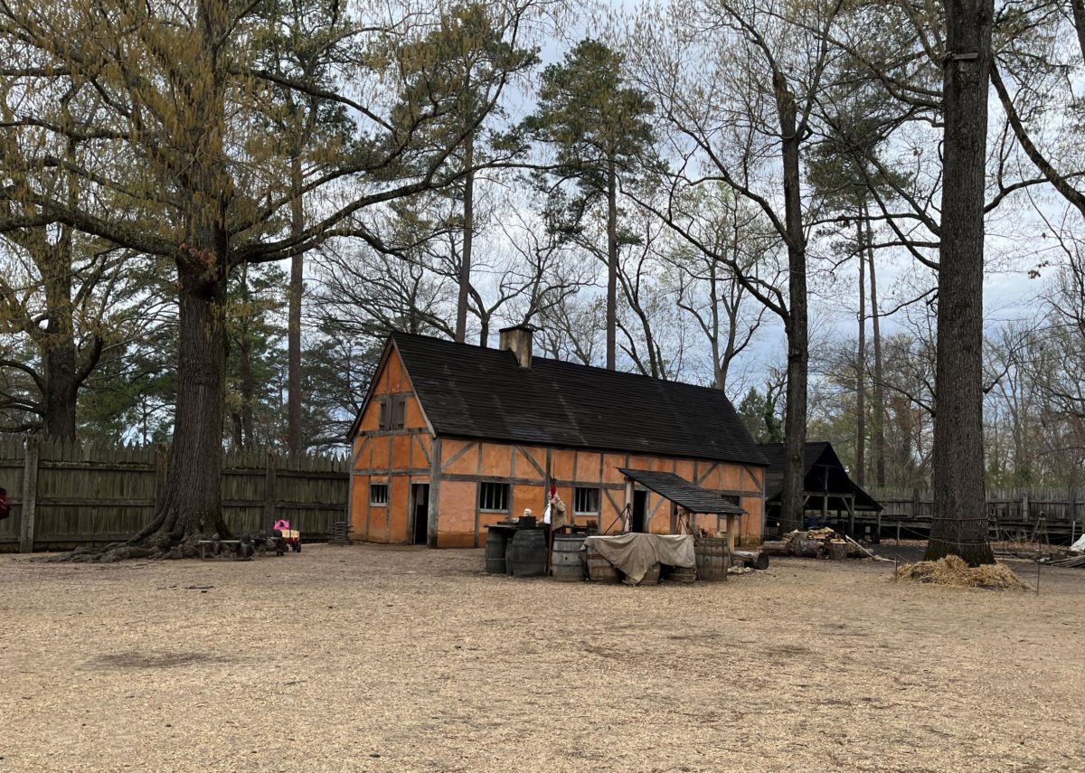 a colonial building (bunkhouse) at Jamestown Settlement