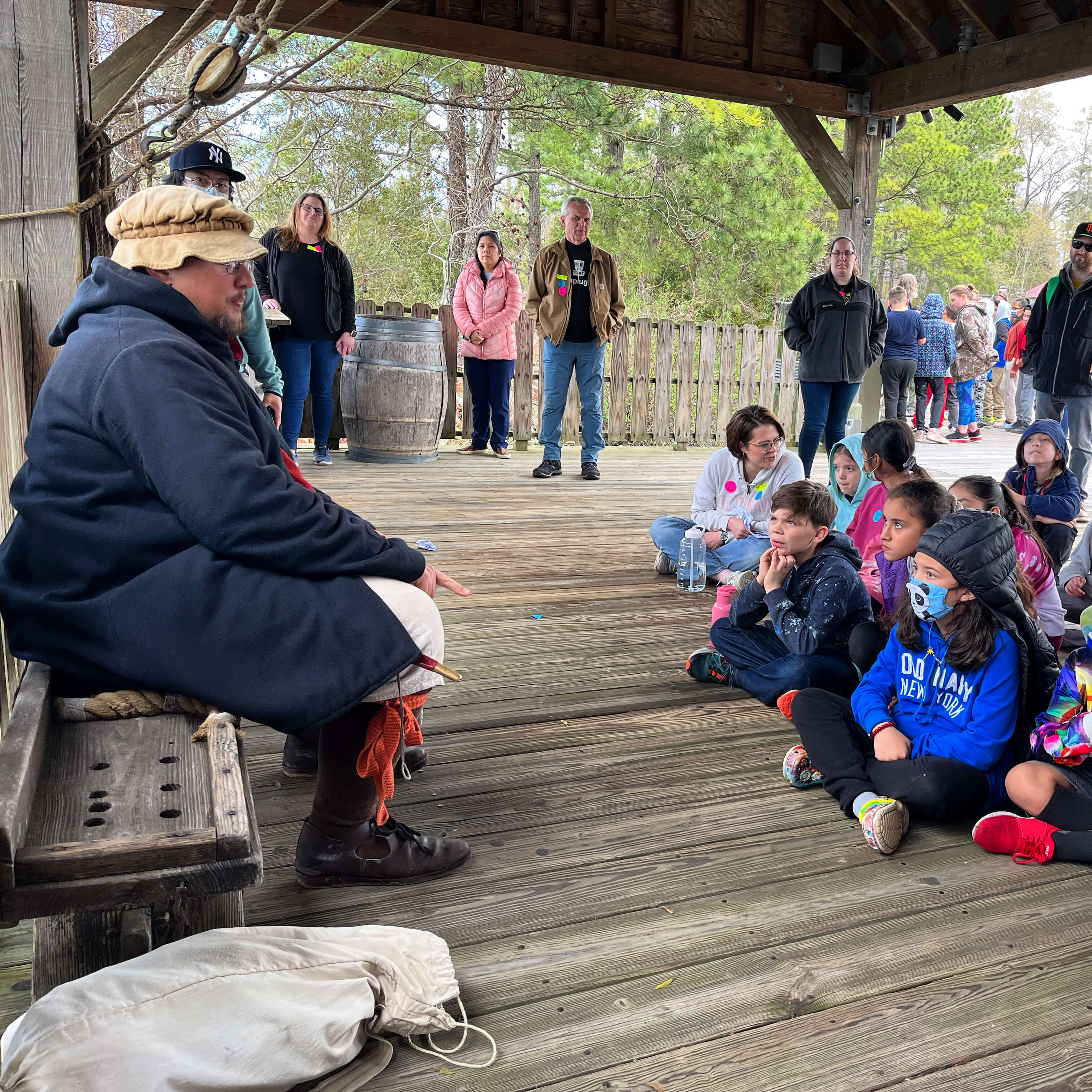 a dockside interpreter at Jamestown Settlement