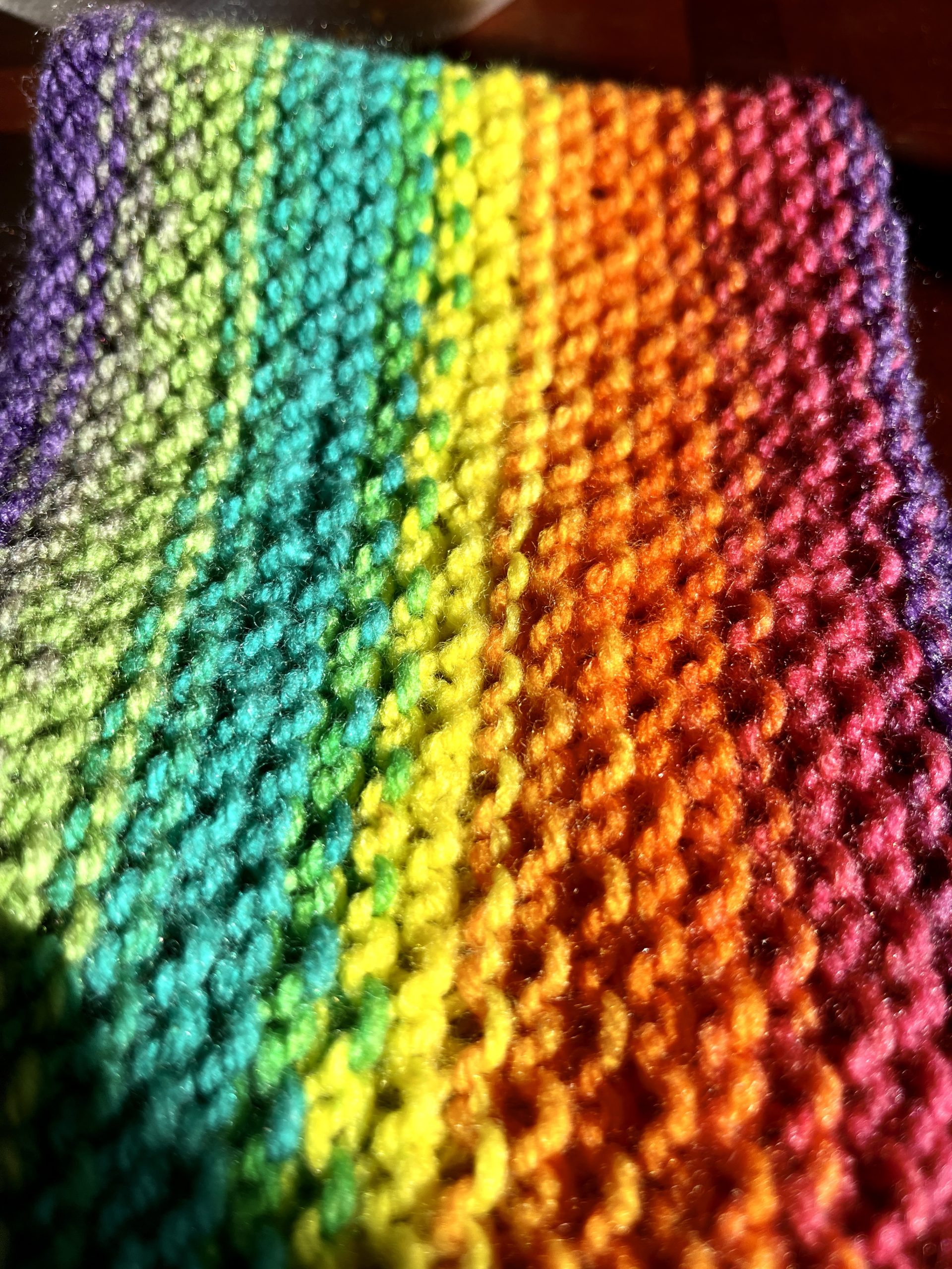the wrong side of the Woven Rainbow Scarf