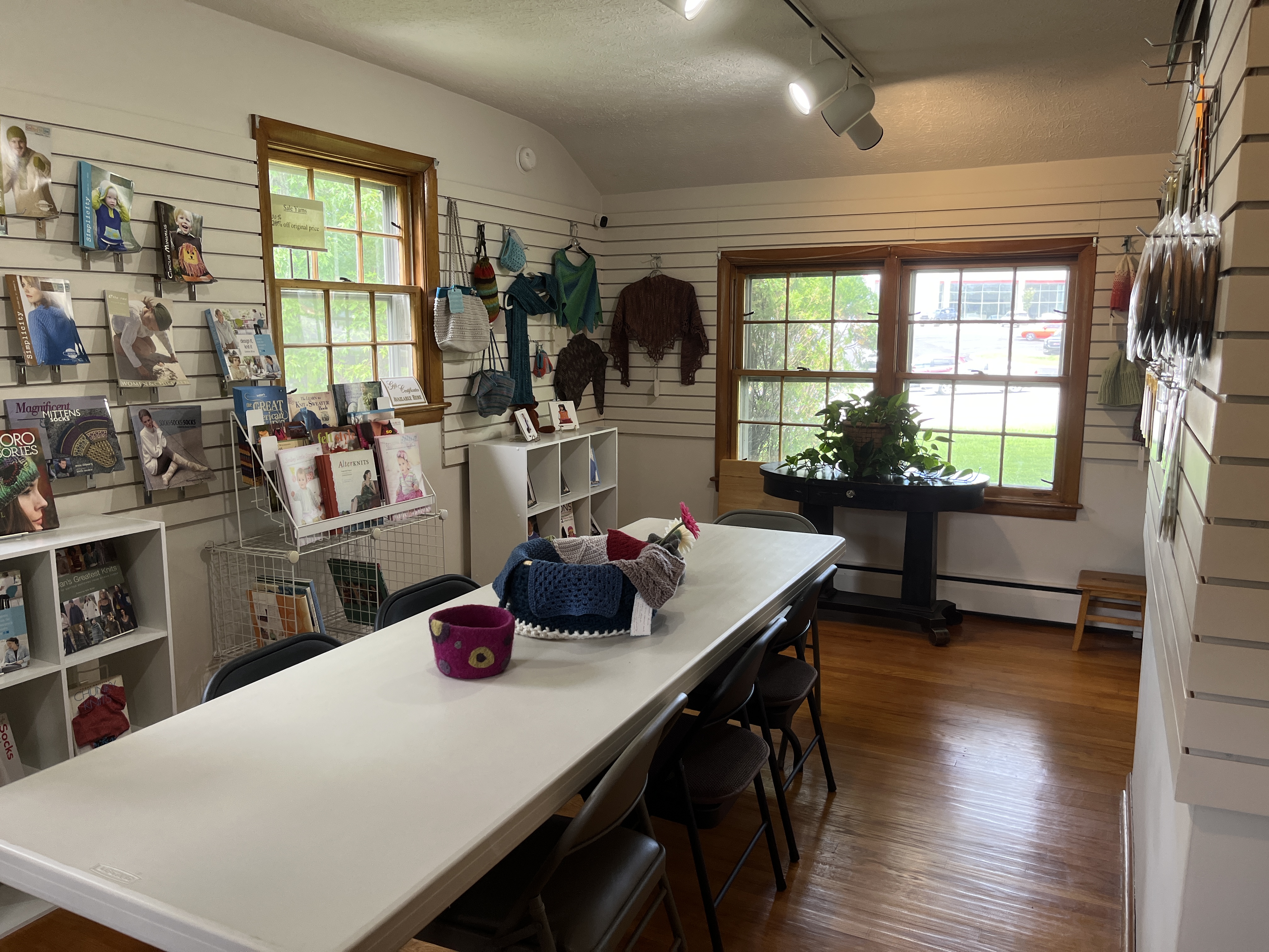 a gathering space (working table) at Backstitches Lynchburg